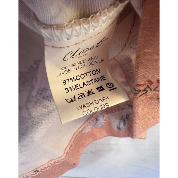 Closet London Dress Classy Size 8 Peach Color Flowers Tie Accent - Picture 5 of 6